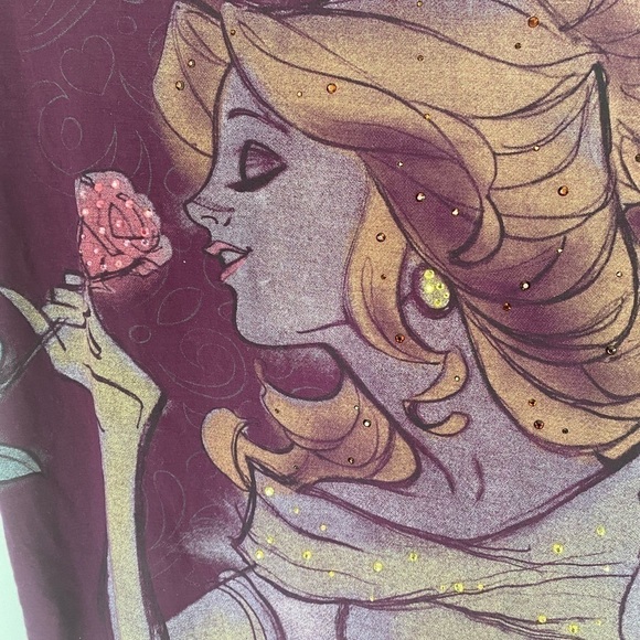 DISNEY Parks Original Princess Belle Beauty and the Beast Purple T-Shirt Small - Picture 3 of 4